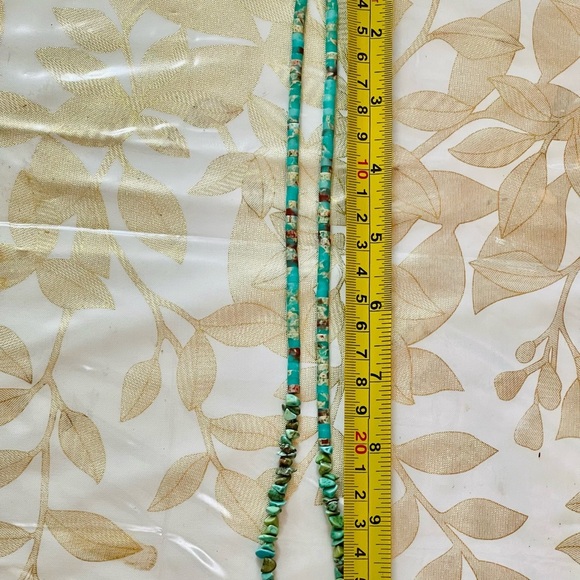 Southwest Heishi  Jasper/ Turquoise Necklace 20” Sterling Silver Clasp - Picture 5 of 7